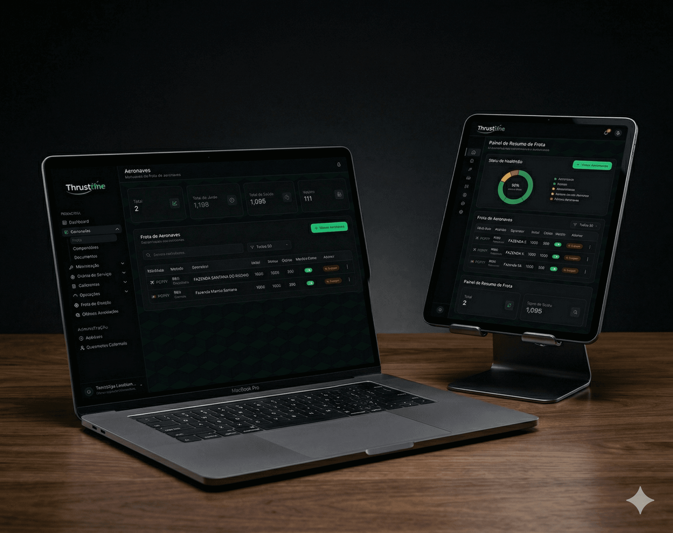 ThrustOne: frota, health score e dashboards